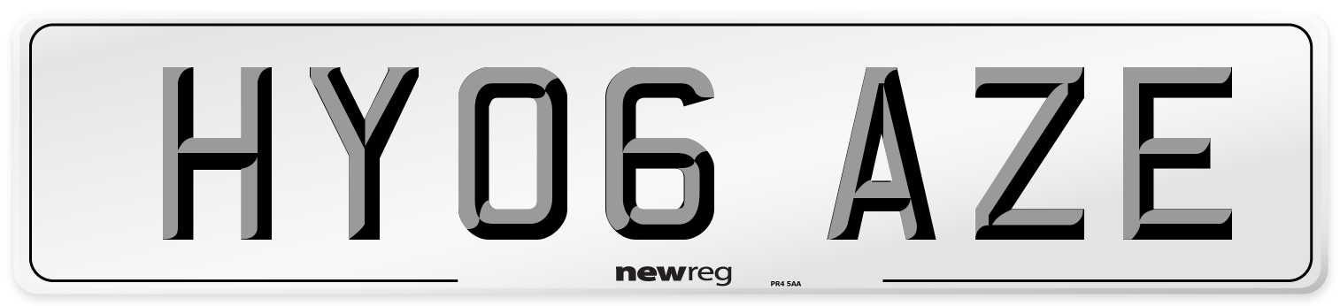 HY06 AZE Number Plate from New Reg